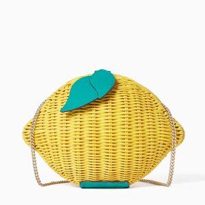 Kate Spade Picnic Perfect Lemon Wicker Crossbody Bag